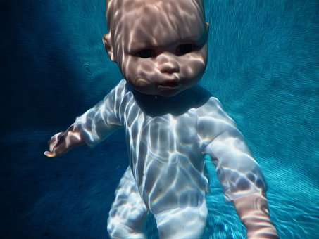 Boneca, Agua, Piscina, Nadar, Natação