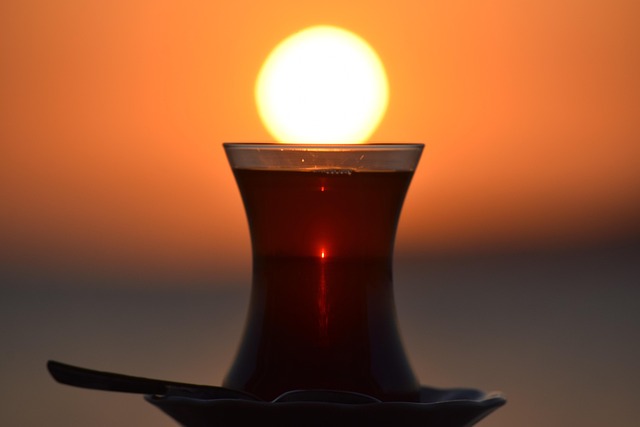 Zonsondergang, Thee, Weergave, Zon