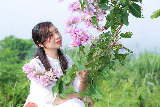 Modelo, Flores, Flores Moradas