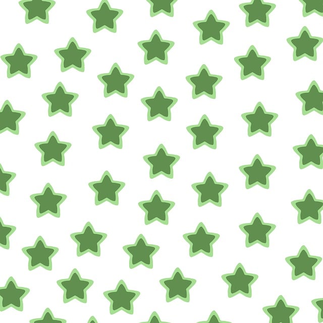 Free star pattern green star digital paper illustration