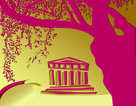Akropolis, Agrigento, Skygge, Tre, Natur