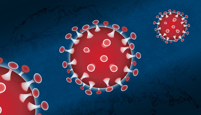Free corona red blue illustration