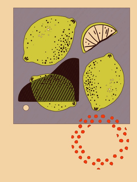Free lemon fruit tropical illustration