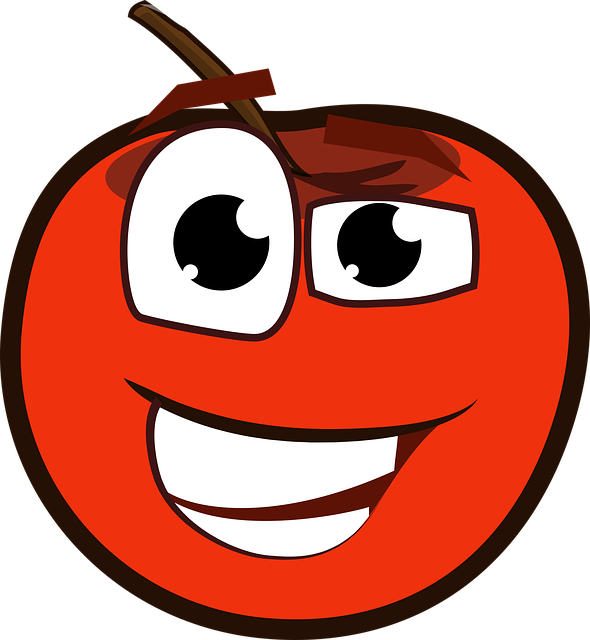 Free apple fruit cartoon vector