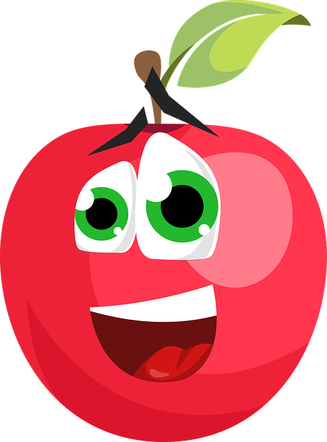 Free apple fruit cartoon vector