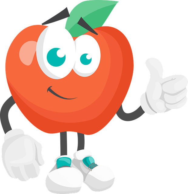 Free apple fruit cartoon vector