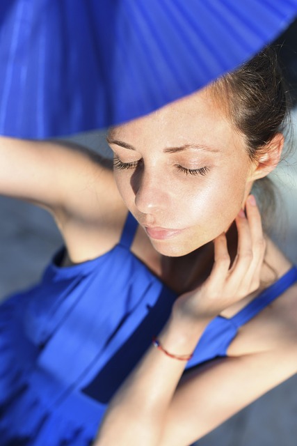 Azul, Mulher, Garota, Beleza, Verão