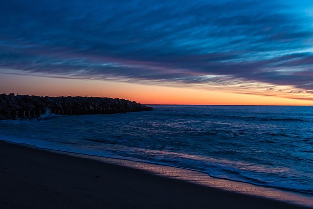Strand, Sonnenaufgang, Wolken, Natur