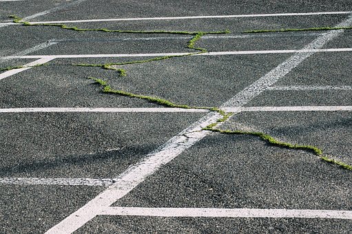 Parken, Linien, Crack, Gras, Kampf