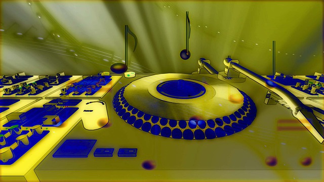 Free dj mixer music party illustration