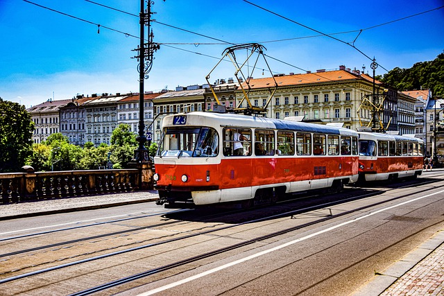 Praag, Tram, Verkeer, Europa, Sporen