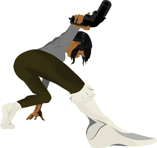 Free black woman with revolver black girl with revolver black woman with gun vector