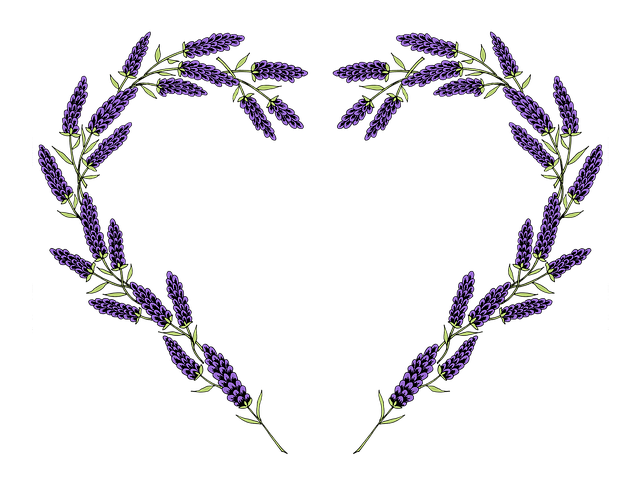 Free lavender heart love illustration