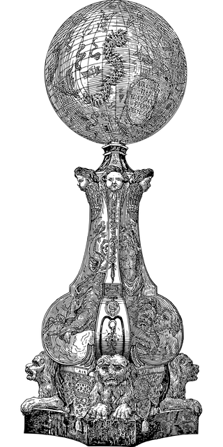 Free globe world line art vector