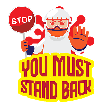 Free You Must Stand Back Coronavirus illustration and picture