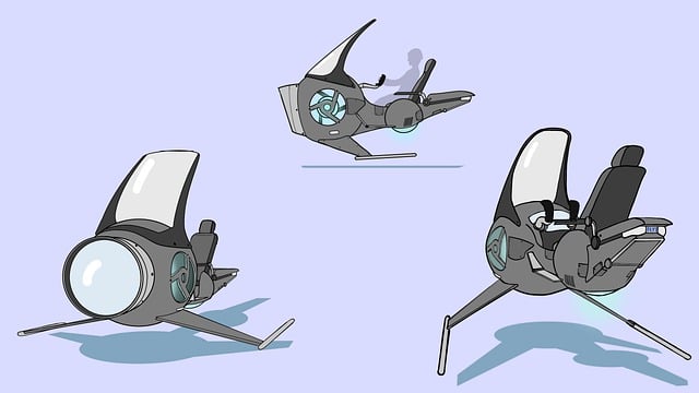 Free hover bike hover vehicle anti-gravity bike illustration