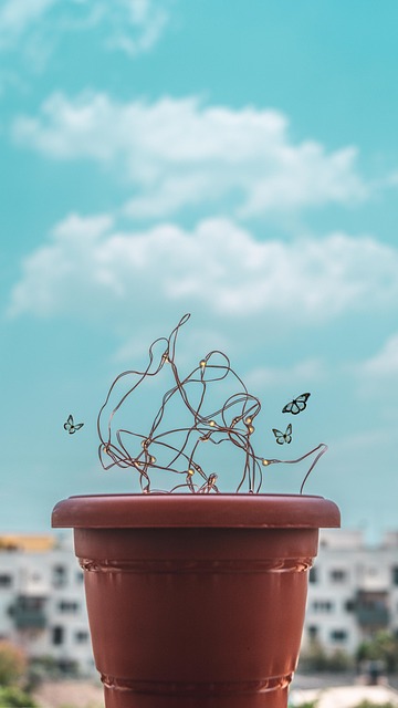 Surreal, Borboletas, Luminária, Panela