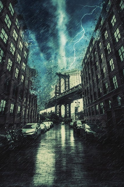 Free manhattan bridge landmark illustration
