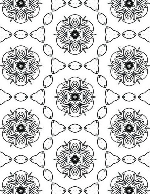 Free Floral Coloring Pattern photo and picture