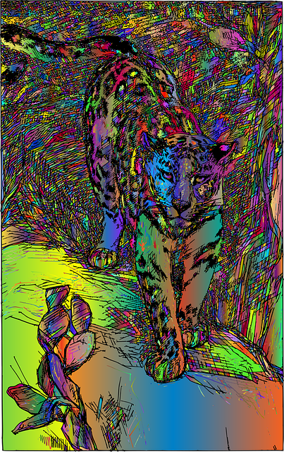 Free leopard animal line art vector