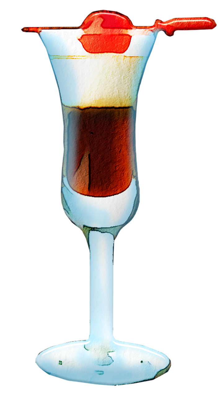 水彩画のカクテル ドリンク アルコール Pixabayの無料画像
