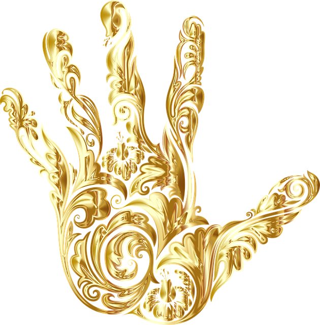 Free hand fingers floral vector