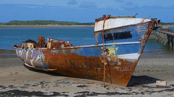 Rostig, Boot, Schiff, Instow, Devon