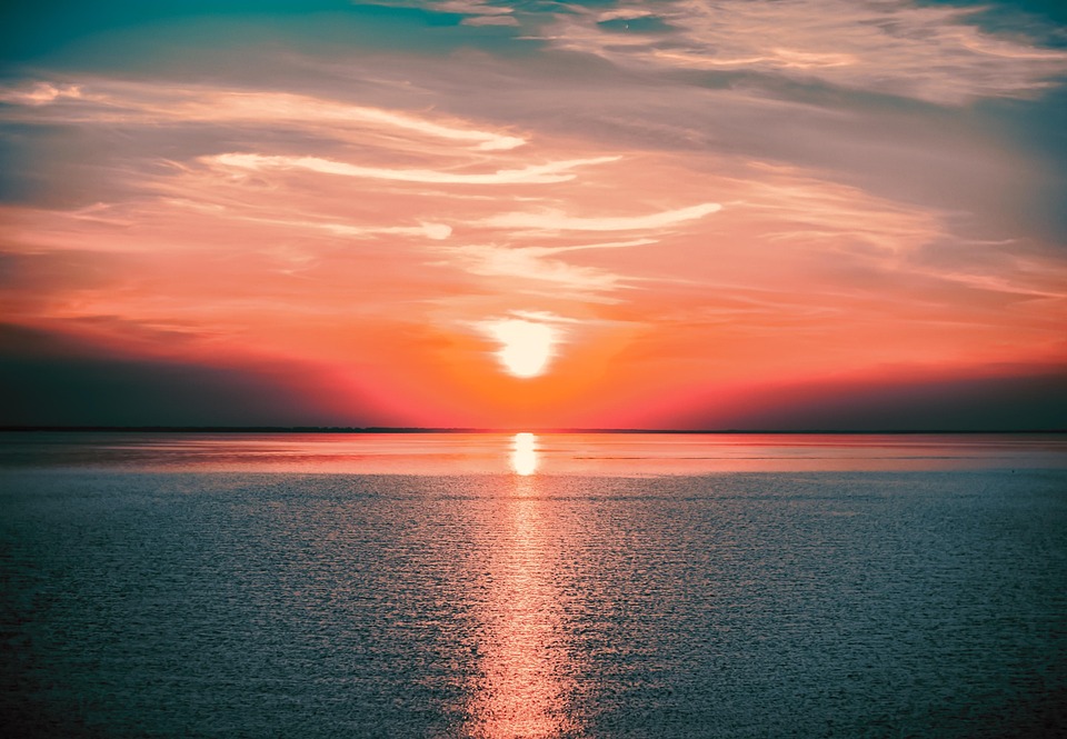 日没 海 空 Pixabayの無料写真