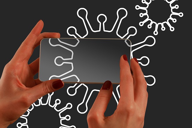 Free corona smartphone app illustration