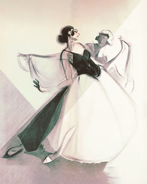 Free dancers couple team illustration