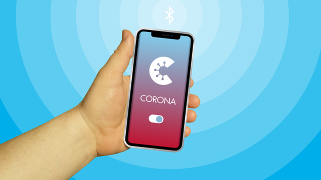 Download free HD stock image of Mobile Corona-Warning-App Free mobile corona-warning-app hand illustration