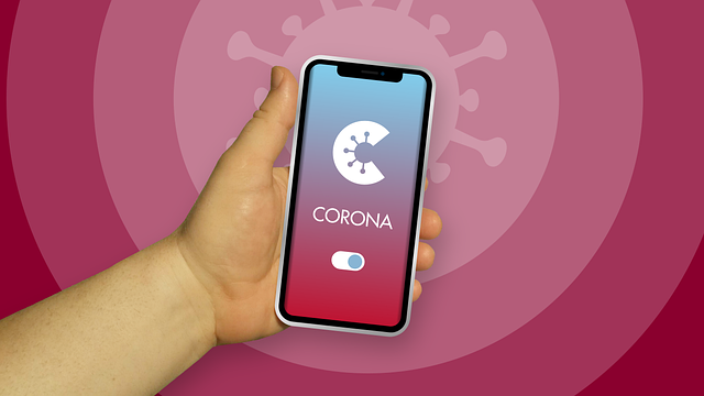 Download free HD stock image of Mobile Corona-Warning-App Free mobile corona-warning-app hand illustration
