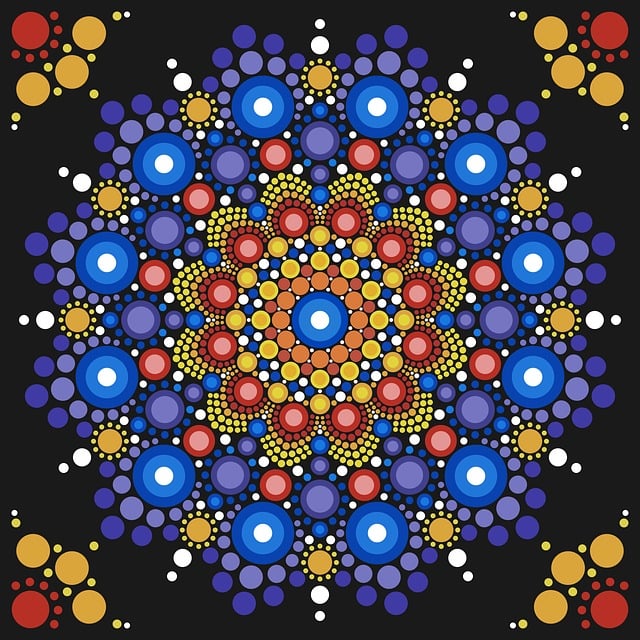 Free art with points abstract mandala vector