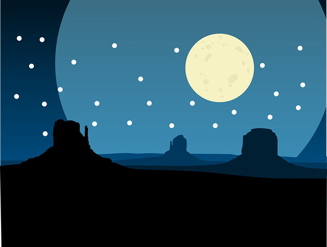 Free desert night landscape vector