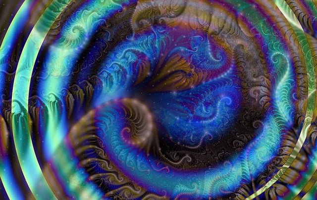 Free creation waves fractal illustration