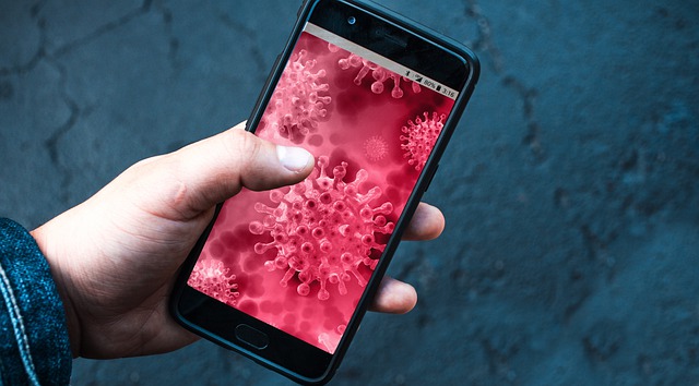 Free corona smartphone app illustration