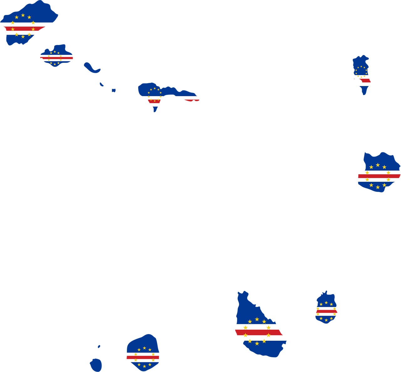 Cabo Verde Flag Map Cape Verde Praira Flag Map Poster Picture Metal