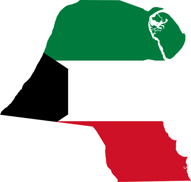 Free kuwait flag map vector