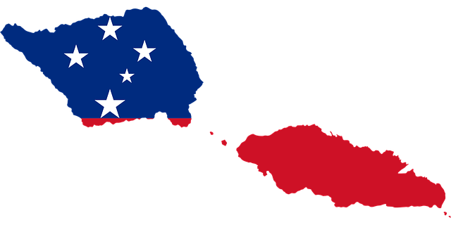 Free samoa flag map vector