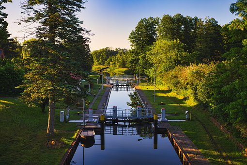 Låse, Seenplatte, Morgensol, Landskap