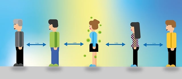 Free social distancing distance corona illustration