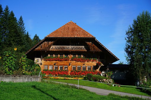 农家, 房子, 建造, Ründihaus, Ründi, 模板木, 房子山墙