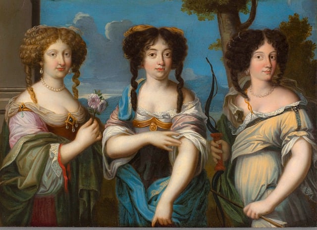 Free women sisters triplets illustration