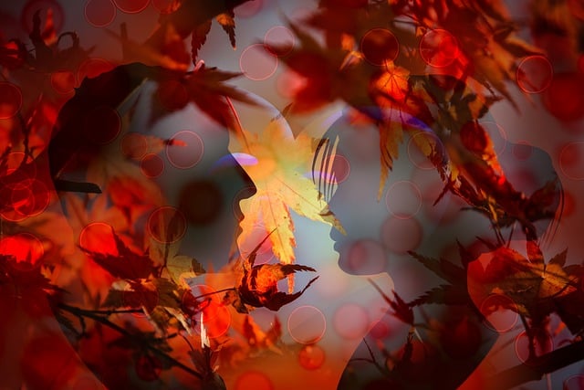 Free love leaves fall illustration
