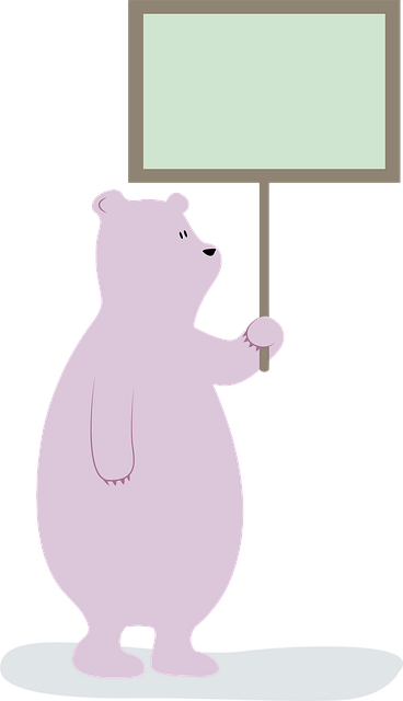 Free bear banner sign illustration