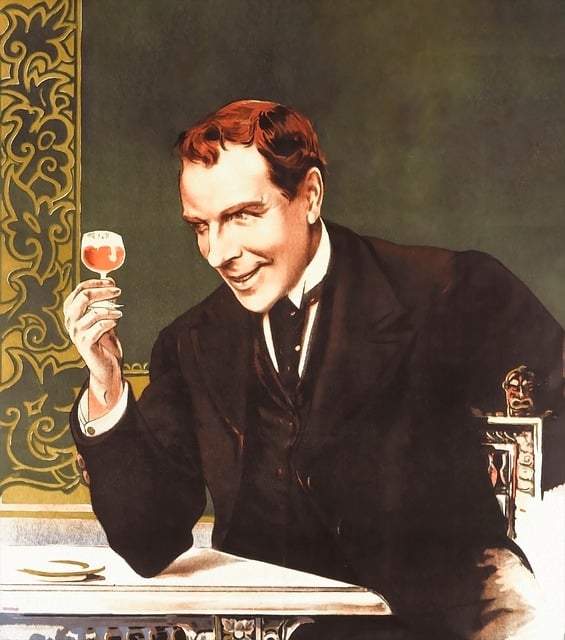 Free man drinking booze illustration