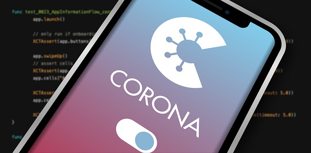Free corona-warning-app smartphone code illustration