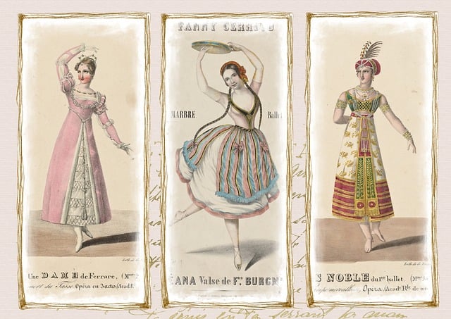 Free vintage dance costume illustration