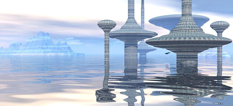 Free Alien City Sunset illustration and picture