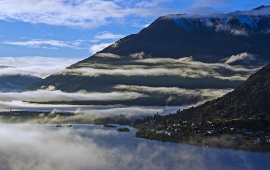 Landscape, Mountains, Mist, Morning